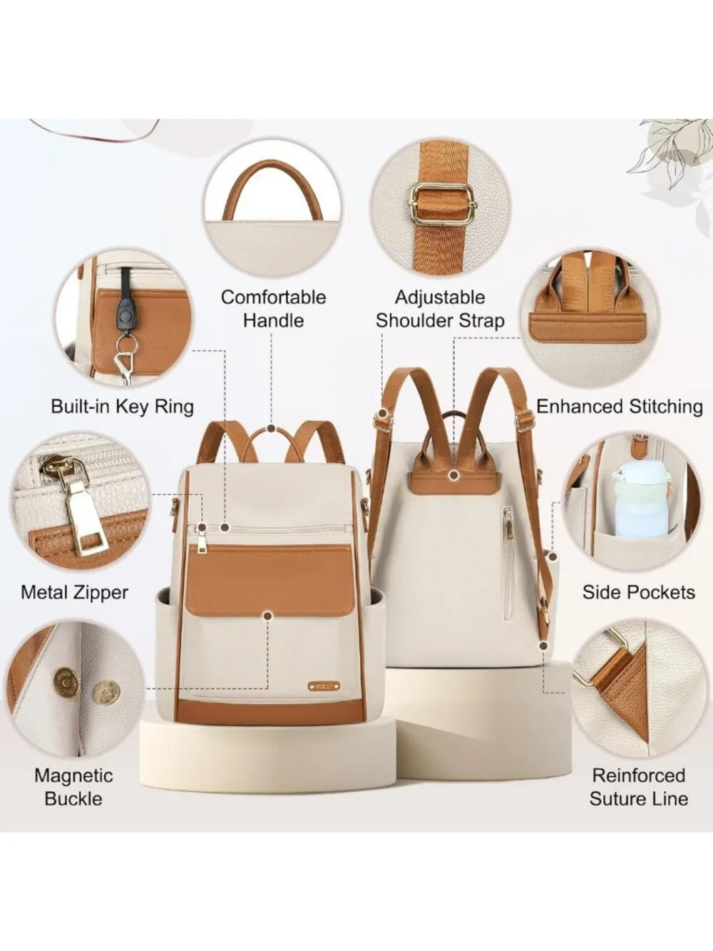 Stylish Anti-Theft Mini Backpack Purse for Women - Convertible Leather Travel